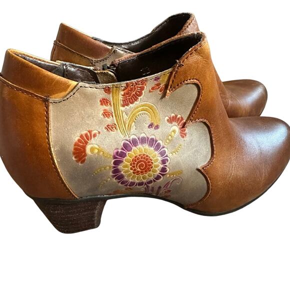 Socofy Shoes - Socofy Tan, Boho, 2", Ankle Booties- 38(7.5)